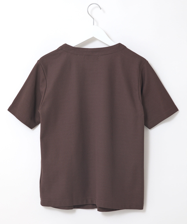 鹿の子 キーネックデザイン Tシャツ【UVカット】