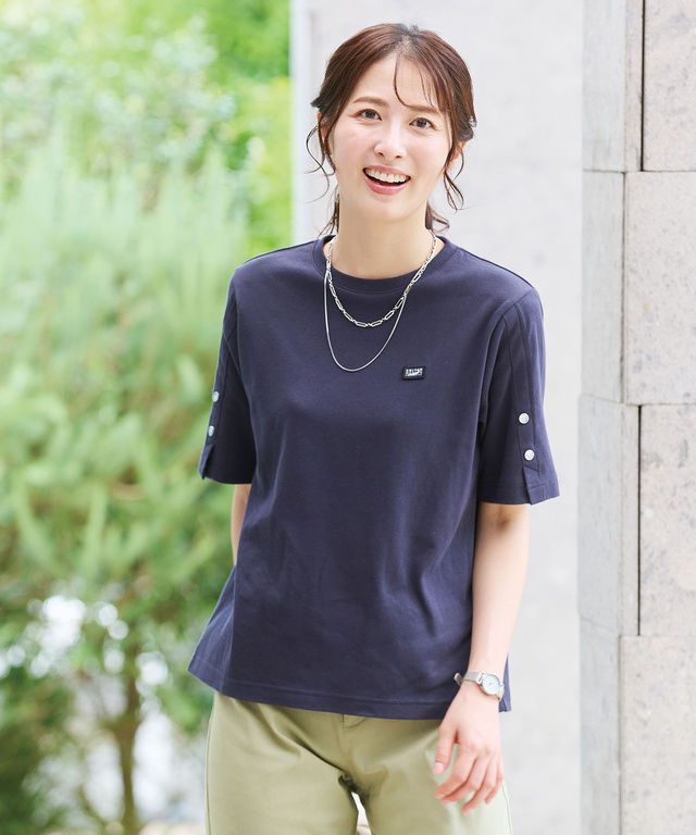 スリットスリーブ  Tシャツ【接触冷感】