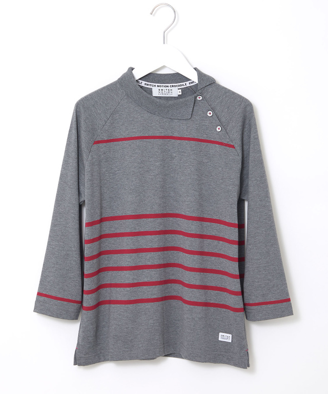 ハイネック ボーダー カットソー