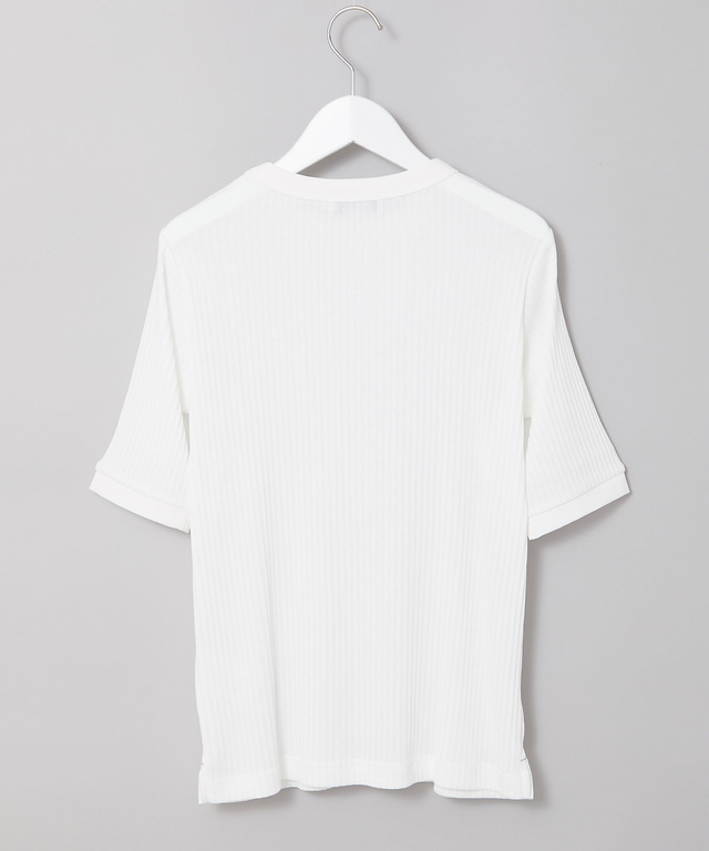 地柄 5分袖 カットソー