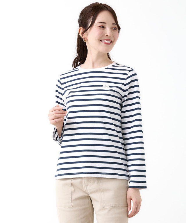 天竺 ボーダー柄 カットソー