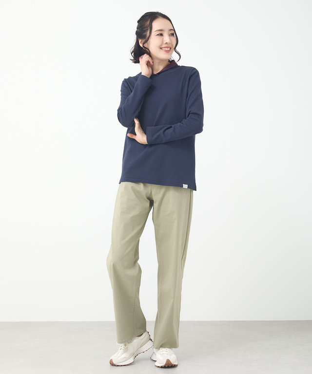  裏ボーダー ハイネック カットソー