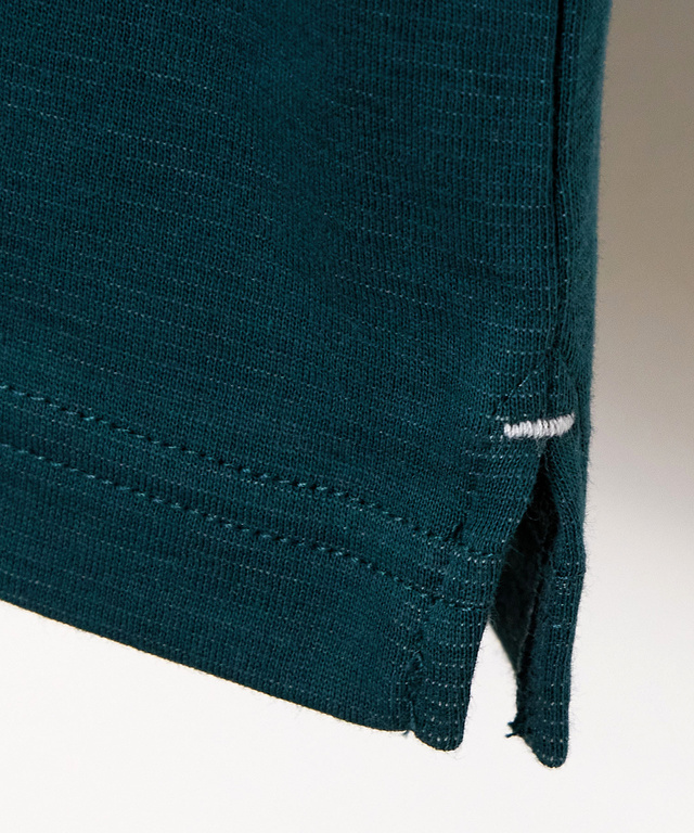  裏ボーダー ハイネック カットソー