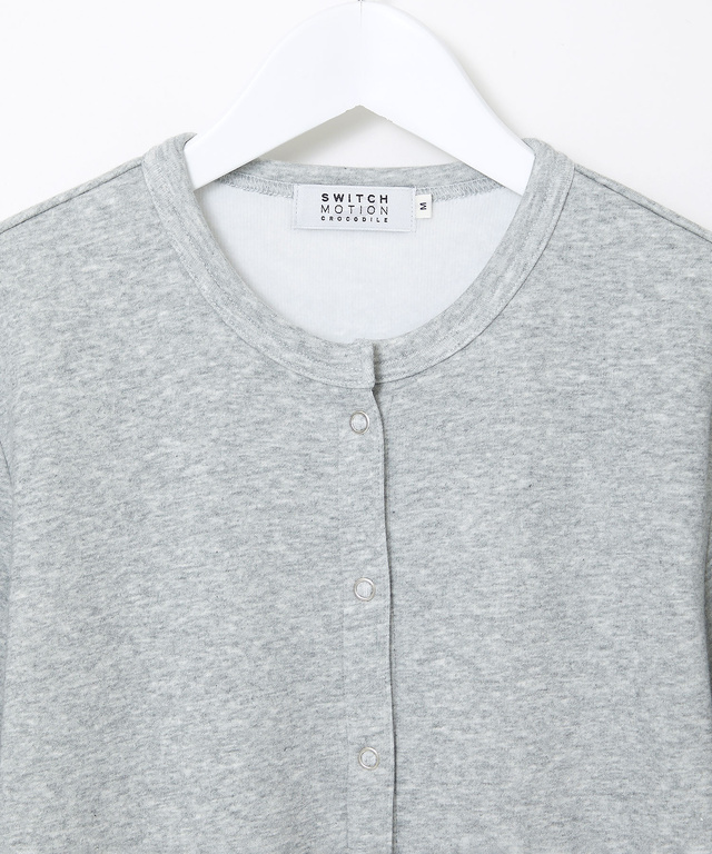 裏起毛 スナップボタン カーディガン