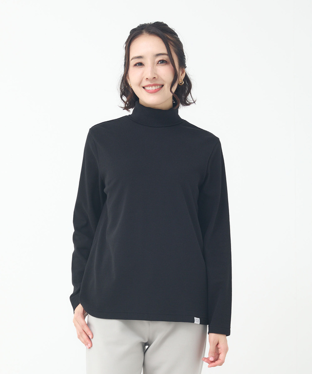 リブ タートルネック カットソー