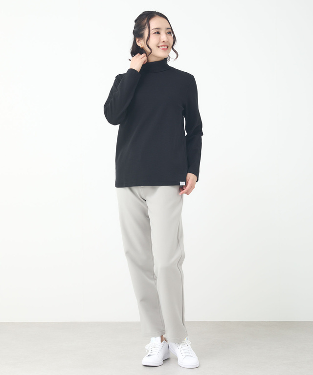 リブ タートルネック カットソー