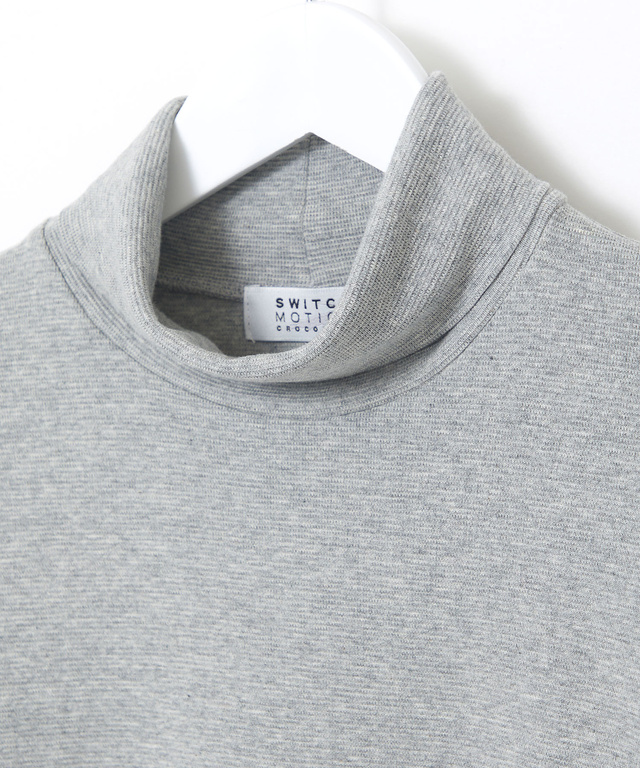 リブ タートルネック カットソー