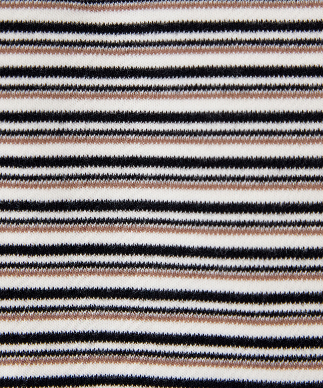 スムース ボーダー タートルネックカットソー