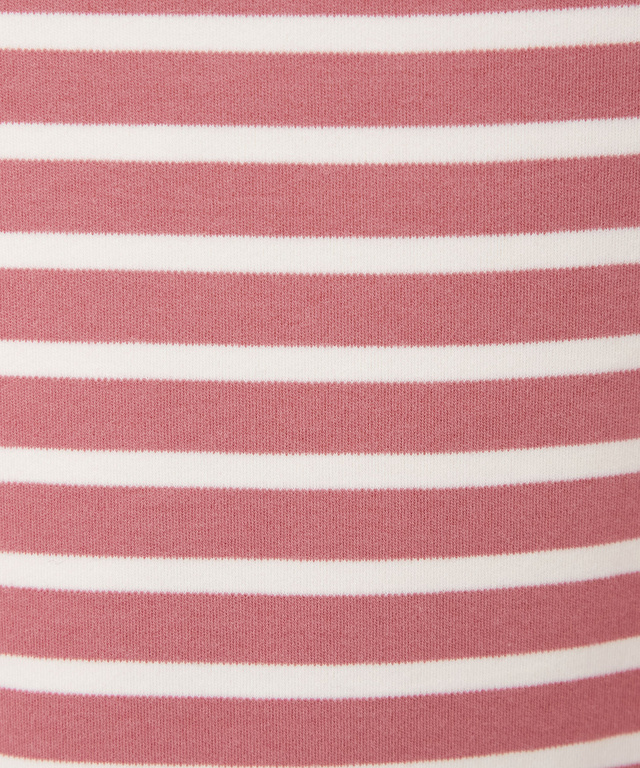 起毛ボーダー タートルネックカットソー