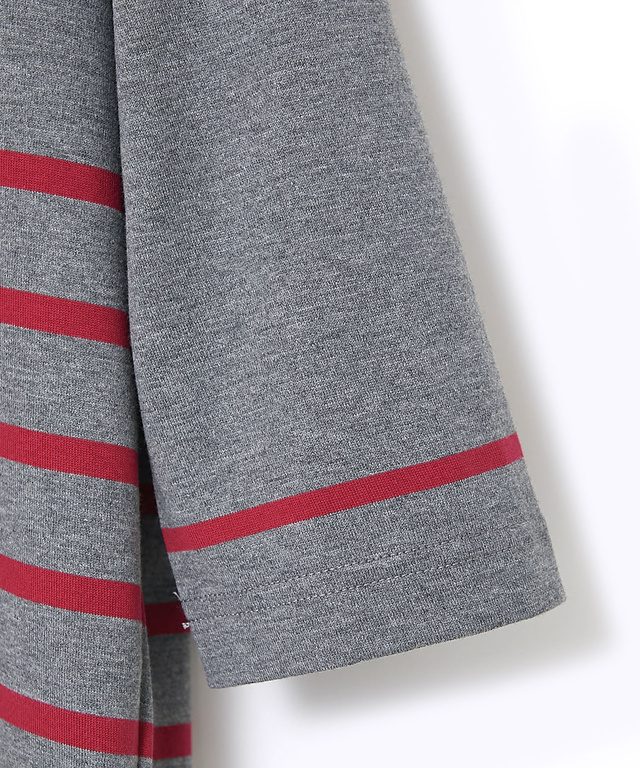 天竺 ボーダー クルーネック カットソー