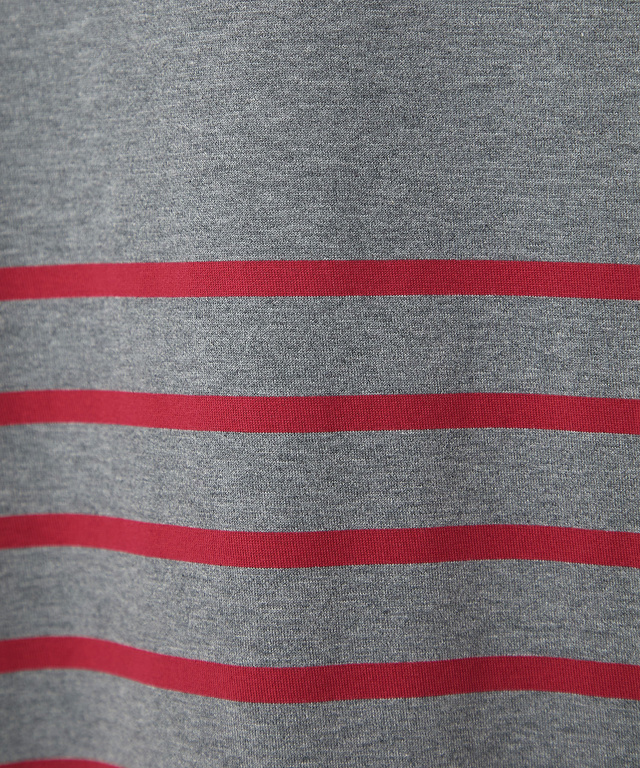 天竺 ボーダー クルーネック カットソー