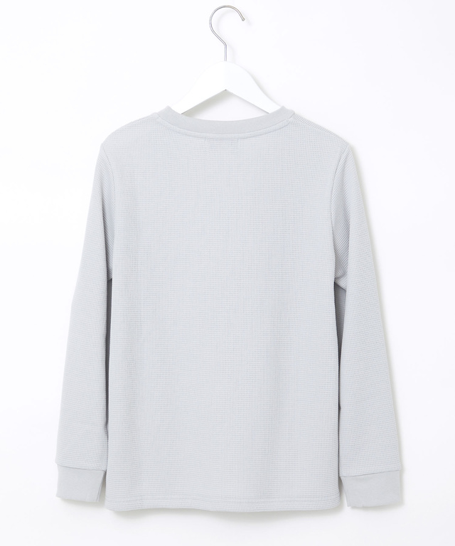 ワッフル生地 クルーネック カットソー