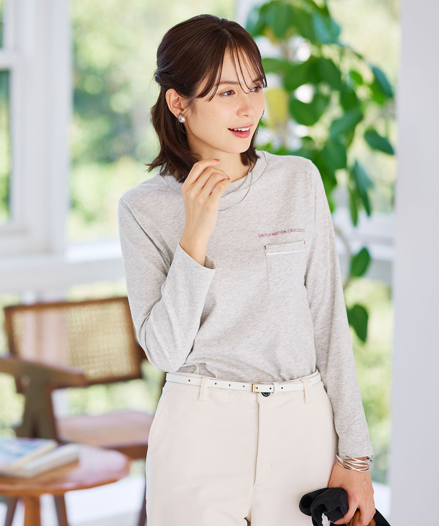 プレート 天竺 ポケットデザイン カットソー