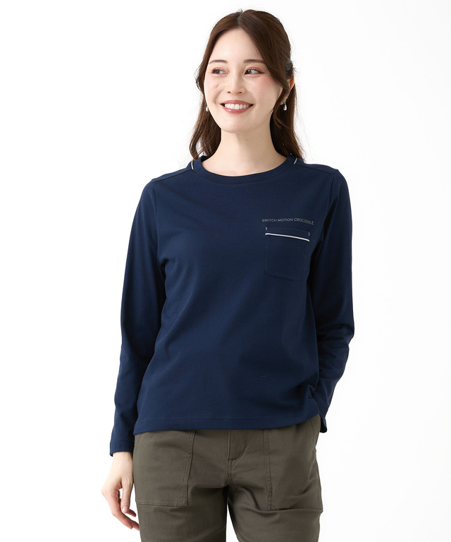 プレート 天竺 ポケットデザイン カットソー