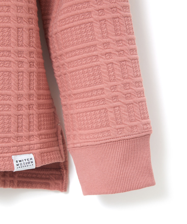 ブリスターチェック柄 ボタン付 トレーナー