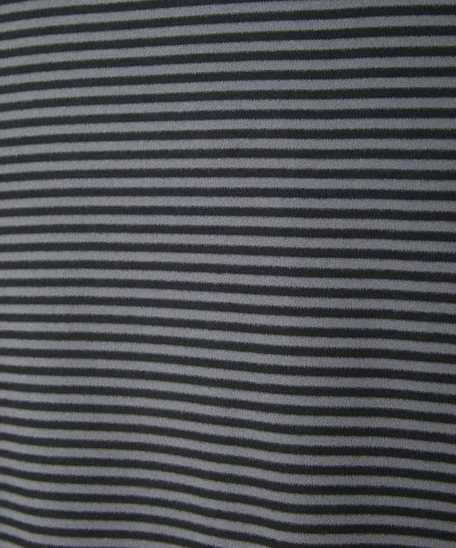 天竺 ボーダー柄 ハイネックカットソー