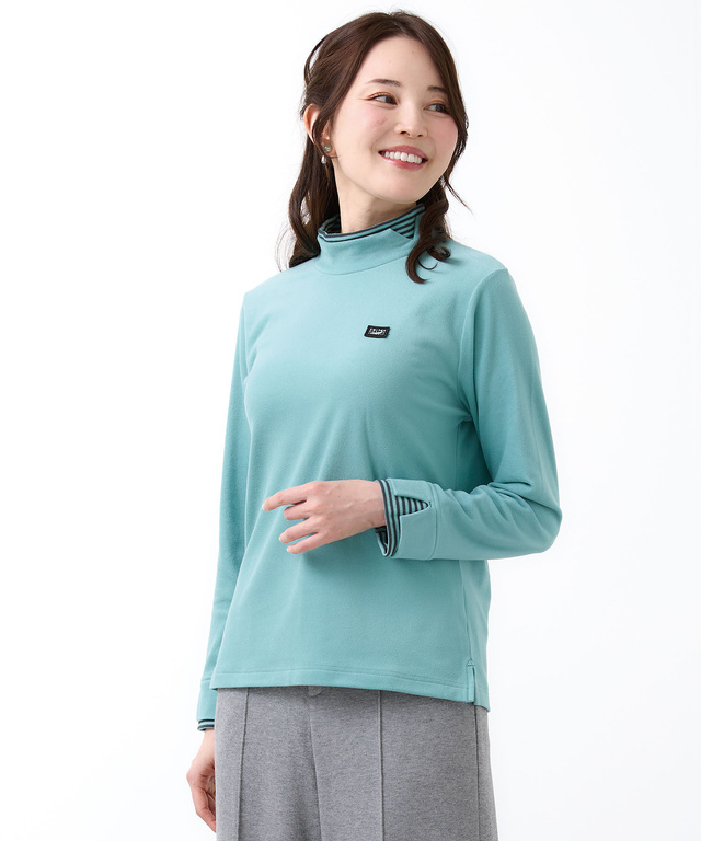 天竺 ハイネック デザインカットソー