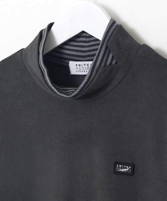 天竺 ハイネック デザインカットソー