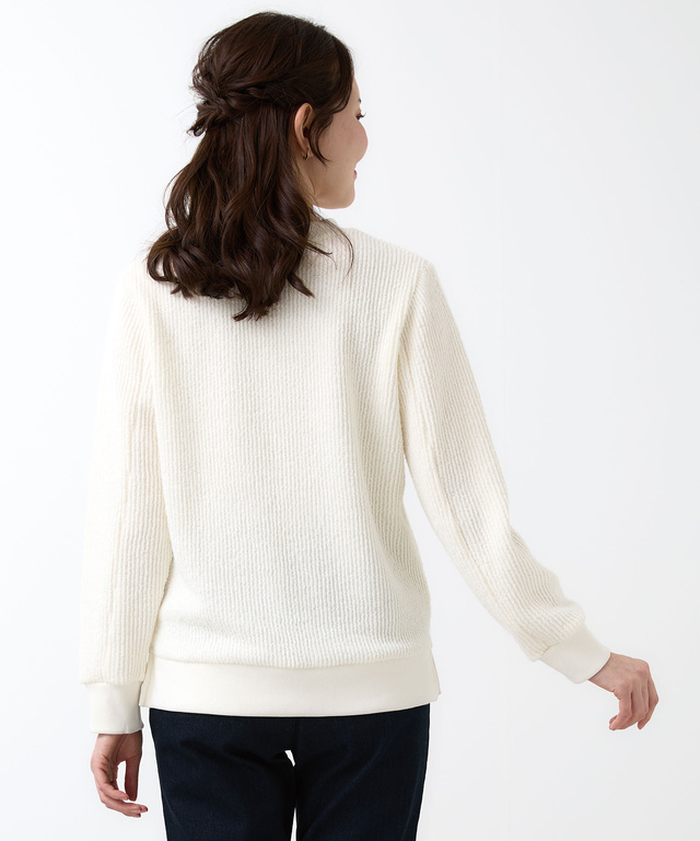 ニット風 クルーネックトレーナー