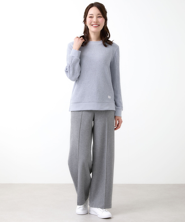 ニット風 クルーネックトレーナー