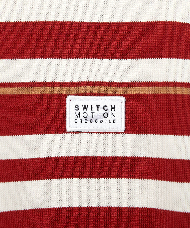 天竺 パネルボーダー クルーネックTシャツ