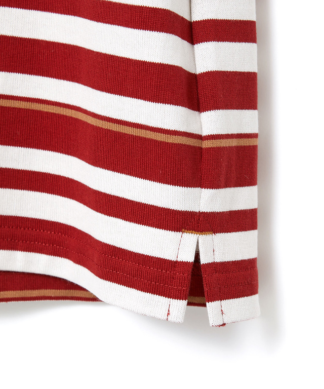 天竺 パネルボーダー クルーネックTシャツ