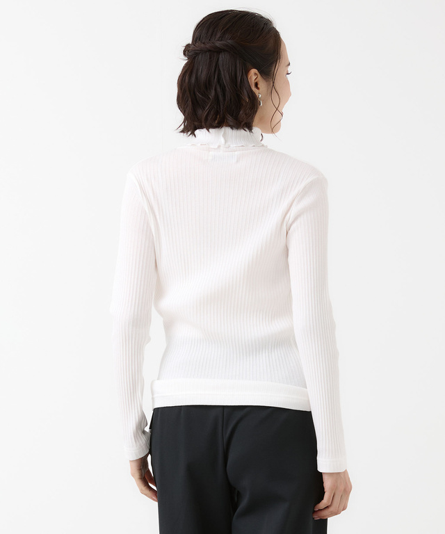 リブ メロー ハイネックカットソー