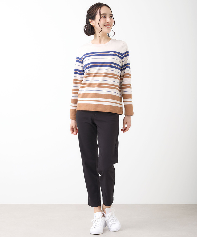 天竺 パネルボーダー カットソー