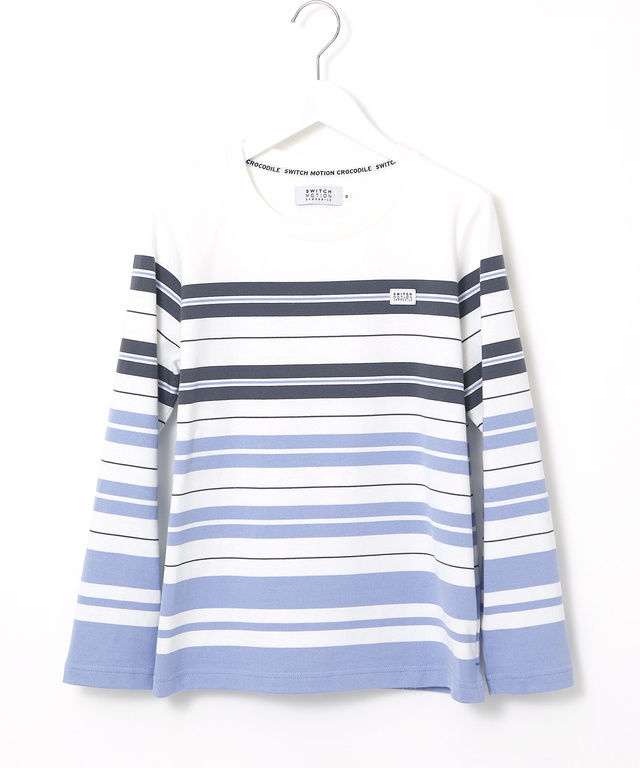 天竺 パネルボーダー カットソー