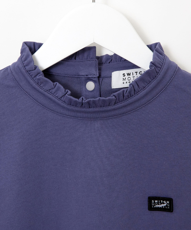 プレーティング天竺 襟フリル カットソー【吸汗速乾】