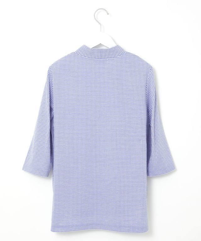 ギンガム ハイネック カットソー