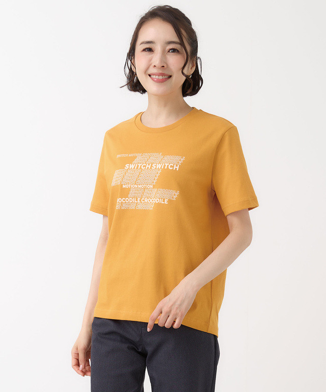プレーティング天竺 ロゴプリント Tシャツ