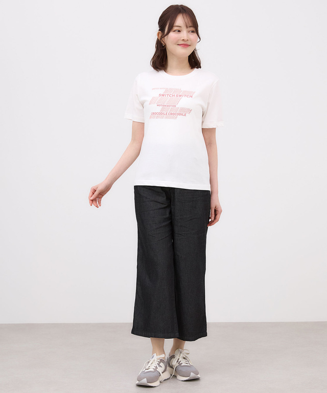 プレーティング天竺 ロゴプリント Tシャツ【吸汗速乾】