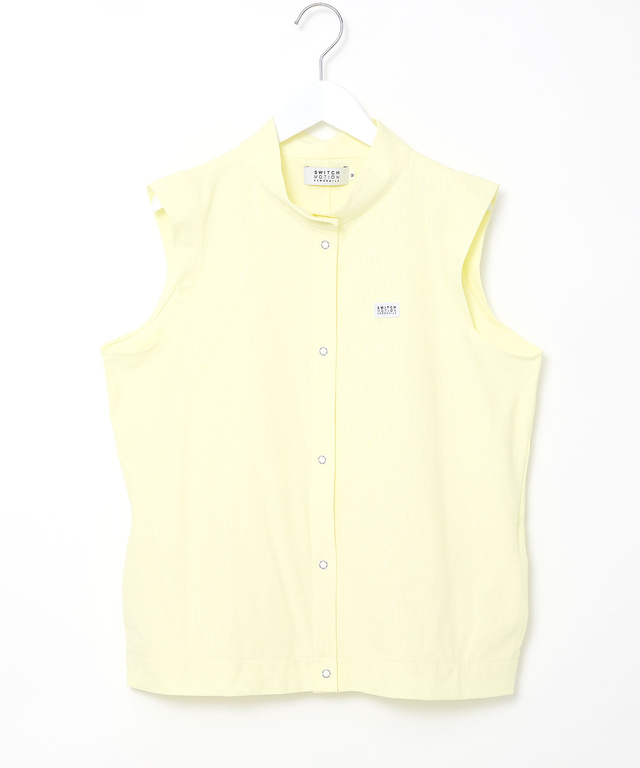 ロゴ ジャカード スタンドカラー ベスト