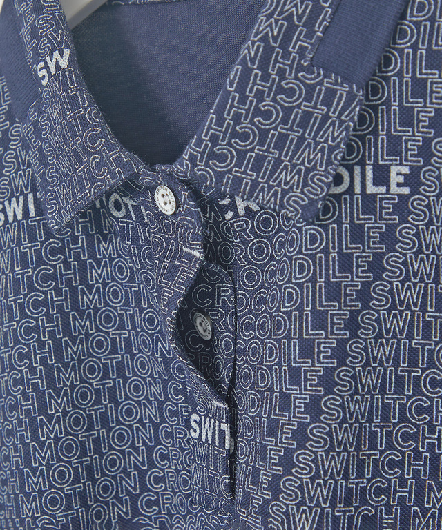 鹿の子 ロゴプリント ポロシャツ