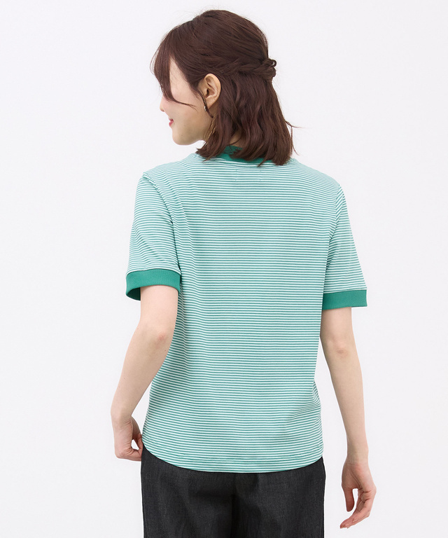 プレーティング天竺 リブ切り替え Tシャツ【吸水速乾】