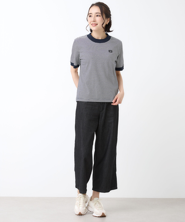 プレーティング天竺 リブ切り替え Tシャツ【吸水速乾】