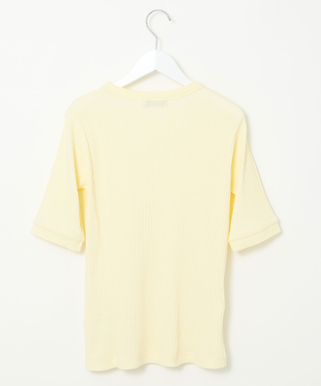 シアーストライプ クルーネック カットソー