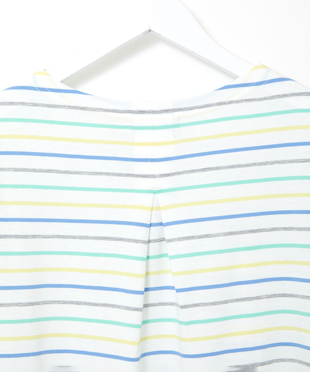 スノーコットン ボーダー 七分袖 Tシャツ【接触冷感】