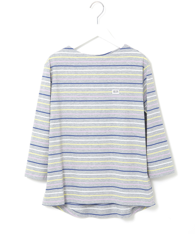 スノーコットン ボーダー 七分袖 Tシャツ【接触冷感】