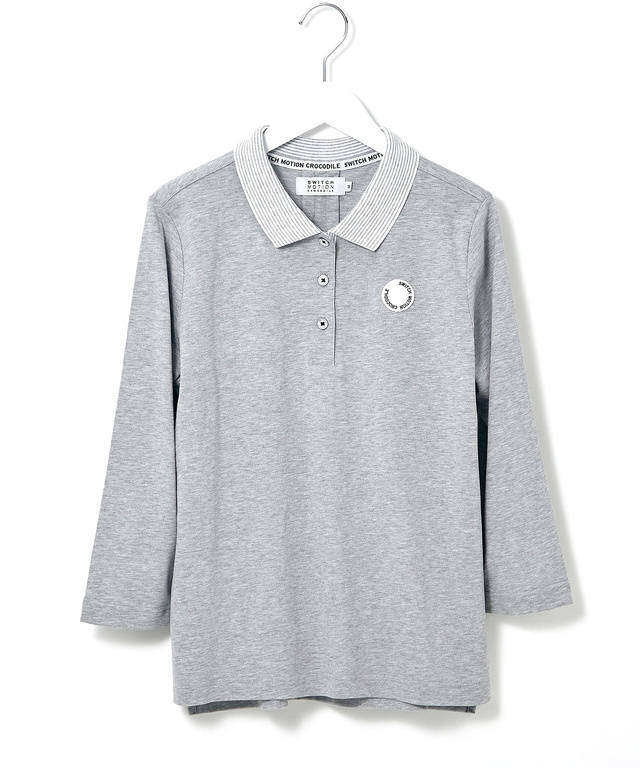 スノーコットン 鹿の子 七分袖 ポロシャツ【接触冷感】