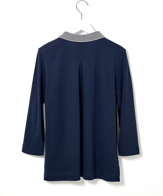 スノーコットン 鹿の子 七分袖 ポロシャツ【接触冷感】