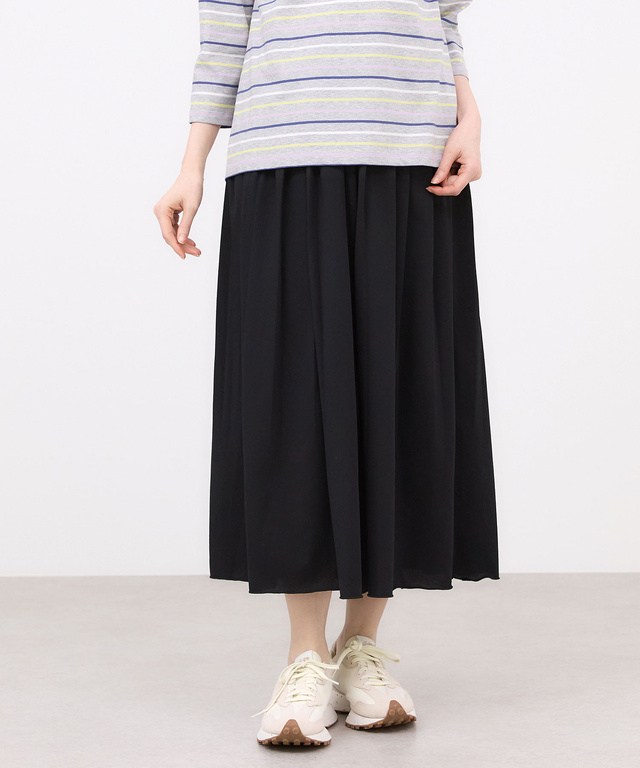 プレーティング天竺 プリーツ スカート【接触冷感】