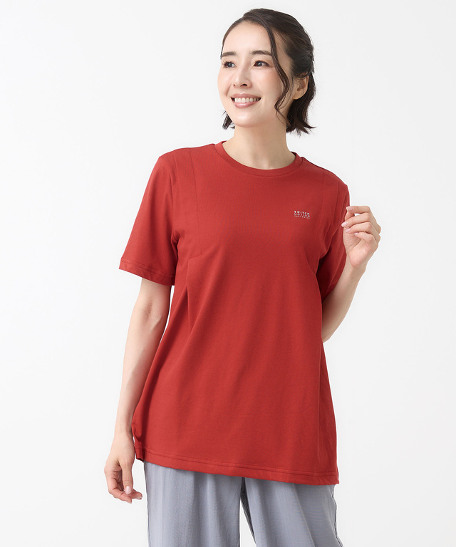 プレーティング天竺 タックデザイン Tシャツ【吸汗速乾】