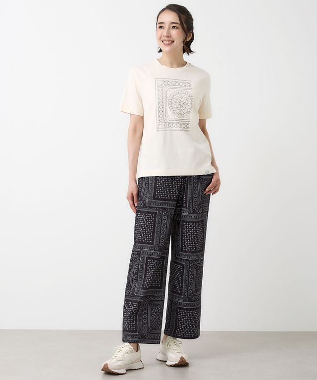 シャドーボーダー バンダナ刺繍 Tシャツ