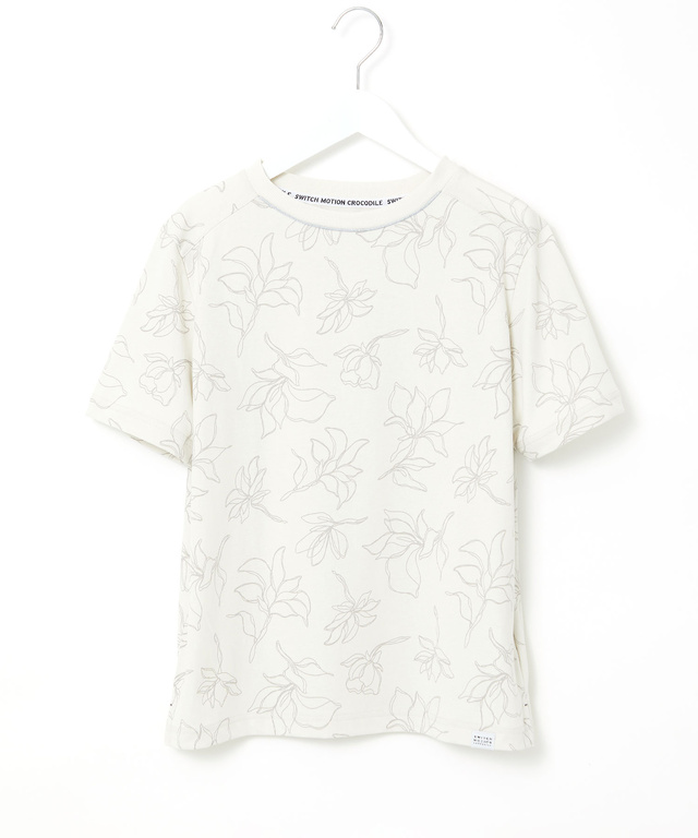 プレーティング天竺 花柄プリント Tシャツ【吸汗速乾】