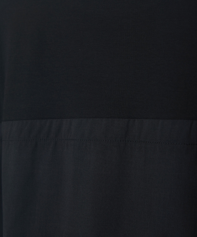 プレーティング天竺 異素材ドッキング 5分袖Tシャツ【吸汗速乾】