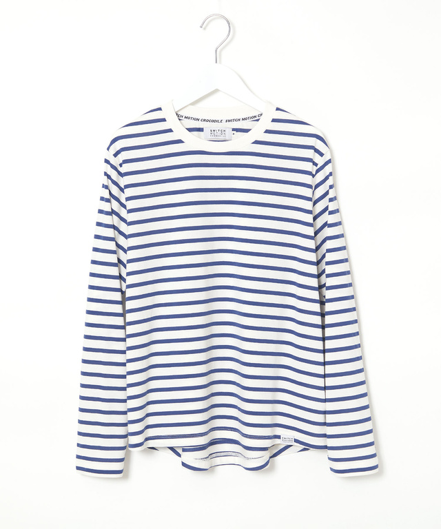 天竺 メランジボーダー クルーネックTシャツ