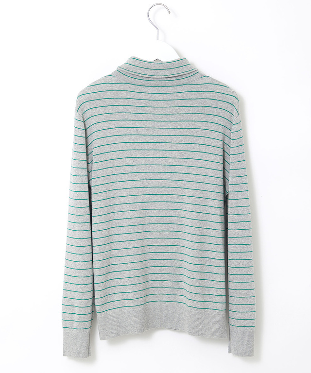 タートルネック 配色 ニット【手洗いOK】