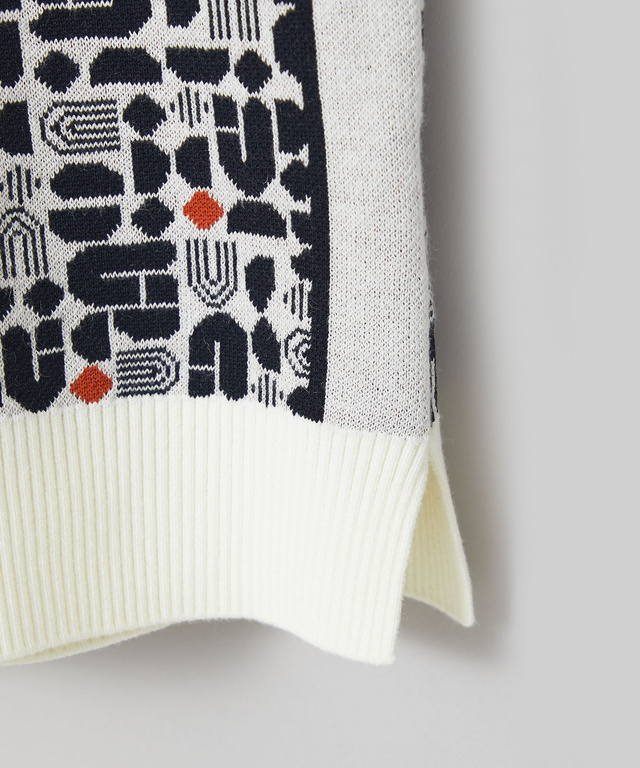 モノグラム ハーフジップ プルオーバー ニット